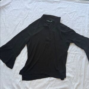 Ralph Lauren Black Blouse with Flared Sleeves